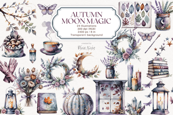 Download Autumn Moon Magic, Mystical Fall Element - Magic Collection