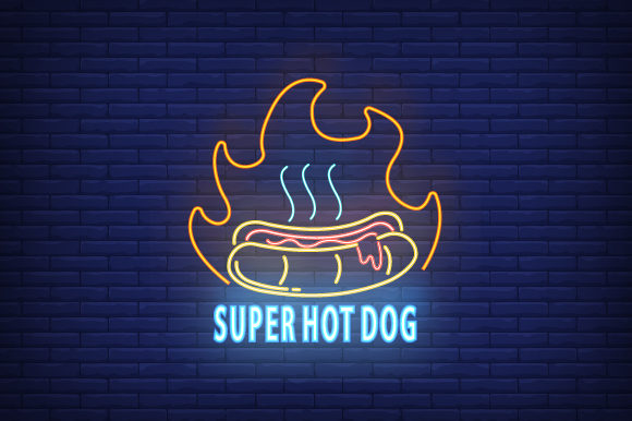 Download Neon Logo Hot Dog Template Street Food - Tree Collection