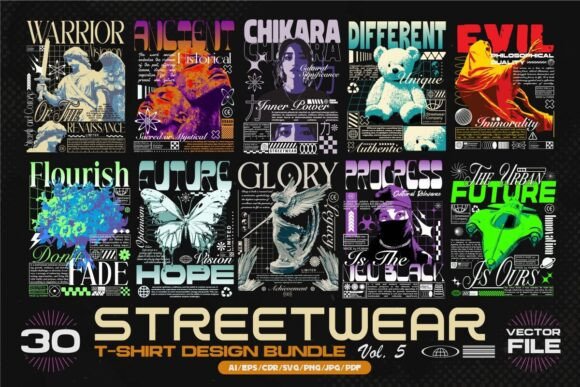 Download Streetwear T-shirt Designs Bundle Vol.5 - Tree Collection