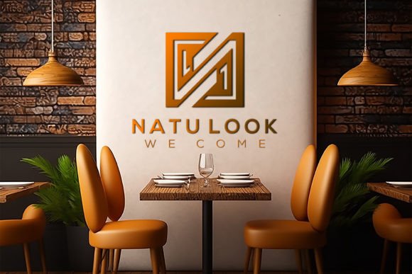 Download Logo Mockup on Restaurant Interor - Logo mock Collection