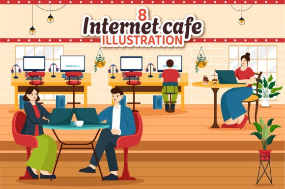 Download 8 Internet Cafe Illustration - Internet Collection